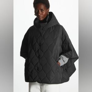 COS | Jackets & Coats | Cos Short Padded Hooded Cape | Poshmark